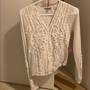 White lace shirt